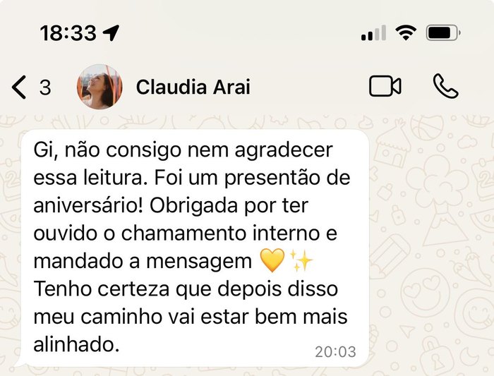 Depoimento em conversa de WhatsApp