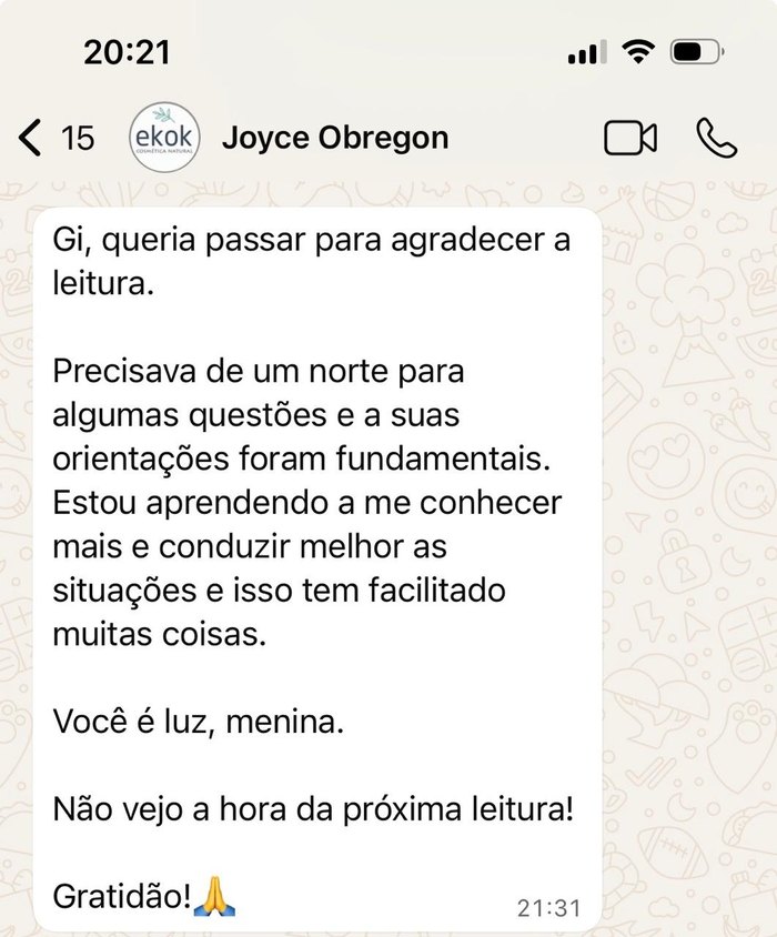 Depoimento em conversa de WhatsApp